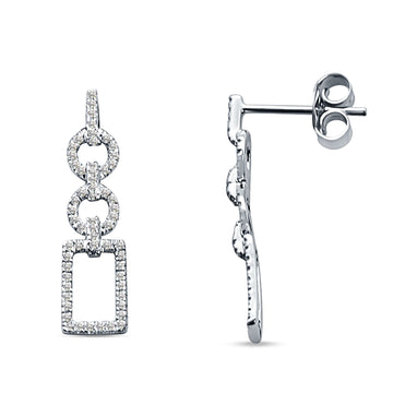 Diamond Stud Earrings Drop Dangle 14K White Gold 0.20ct Wholesale